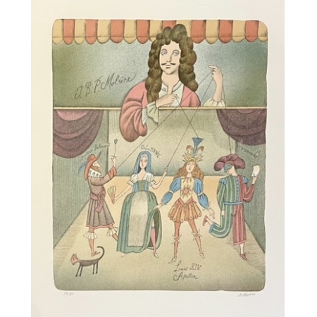 Moliére připravuje představení pro Krále Slunce